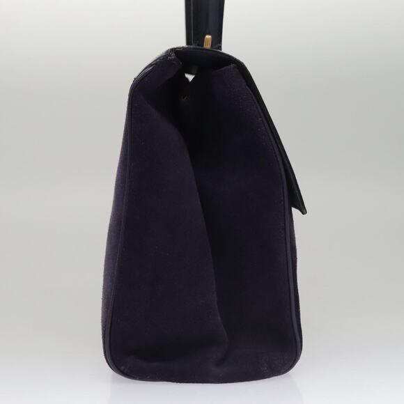 CELINE Hand Bag Suede Leather Purple Gold - Picture 5 of 13